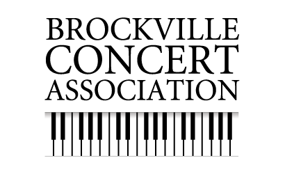 Brockville Concert Association logo with name and piano keys